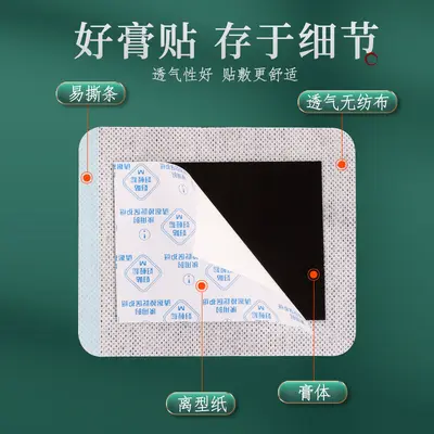 Traditional Chinese Black Plaster for Neck, Waist and Joint Pain with Honey Patch