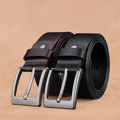 Emperor Paul Men's Genuine Leather Belt Real Leather Belt Pin Buckle First Layer Cowhide Belt Men's Niche Fashion Belt Premium - 5