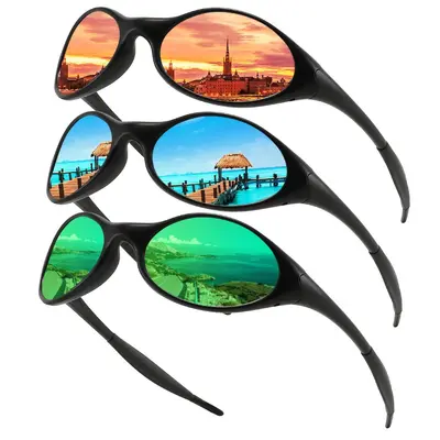 Oval Retro Sunglasses for Outdoor and Cycling, Model 9133 - 1