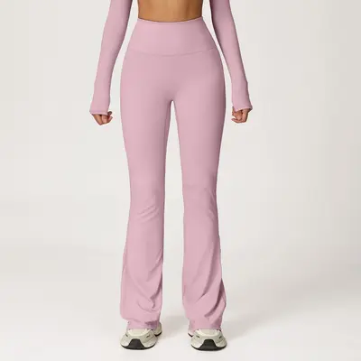 Weite Yoga-Schlaghose mit hoher Taille und Po-Effekt - 7