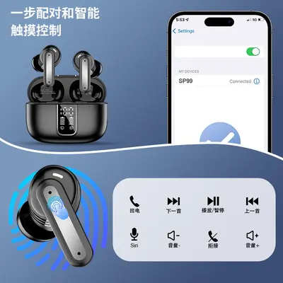 SP99 Bluetooth kulaklık, gürültü azaltmalı, uzun pil ömürlü, kulak içi