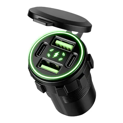 Motosiklet QC Dual USB Şarj PD Arayüzü Modifiye Süper Hızlı Şarj Su Geçirmez 24V 12V Telefon Şarj Cihazı Takma