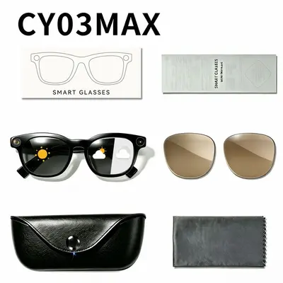 cy03max智能眼镜带充电仓2000毫安800万像素拍照录像翻译ai眼镜 - 8