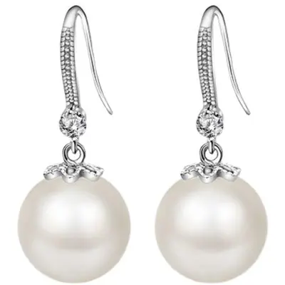 925 sterling silver women's earrings, pearl, versatile - 5