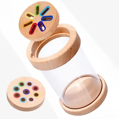 Wooden Montessori rod for children's sensory education, learning color classification, sensory educational toy, travel game stick.