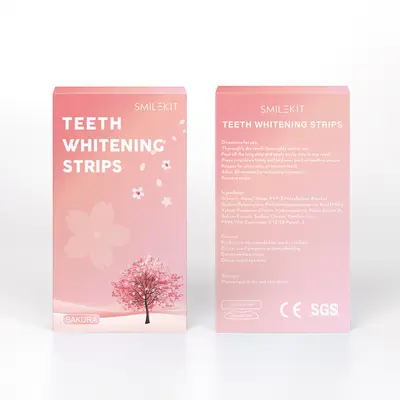Kirschblüten-Enzym-Zahnweißstreifen, einzeln verpackt - 8