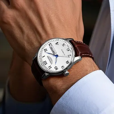 Quarz Herrenarmbanduhr wasserdicht leuchtend Retro-Design - 2