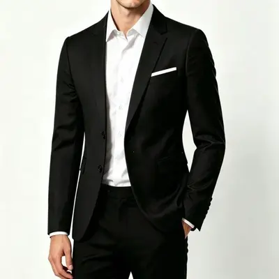Men's Double-Breasted Suit Jacket, Lightweight, Wrinkle-Free, Crease-Resistant - 2