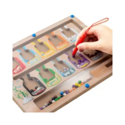 Wooden Magnetic Maze Ball Toy for Learning Numbers