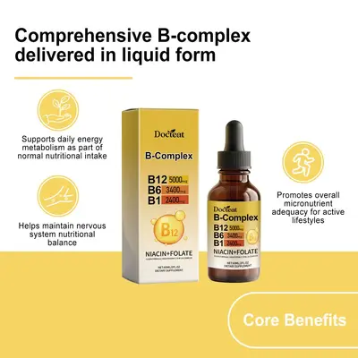 DOCTEAT Vitamin B Complex Supplement Drops for Adults