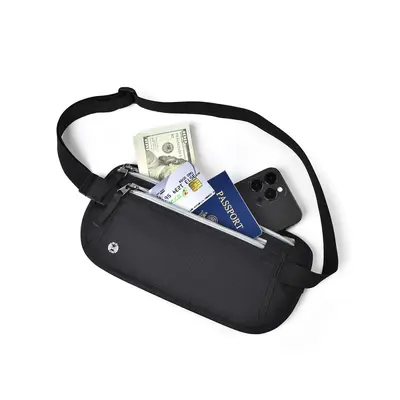 Amazon passport document bag personal invisible waterproof RFID anti-theft waist bag overseas travel money bag storage bag
