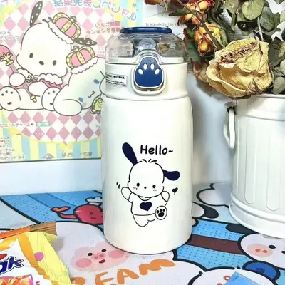 316 paslanmaz çelik termos bardak, pipetli, 500 ml kedi pençesi tasarım - 8