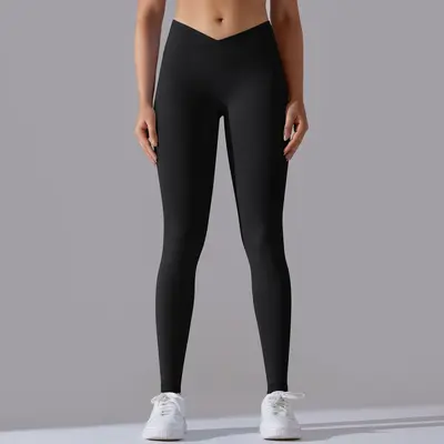 Seamless Women's Yoga Leggings, Peach Hip Effect, Breathable, Cropped Length - 9