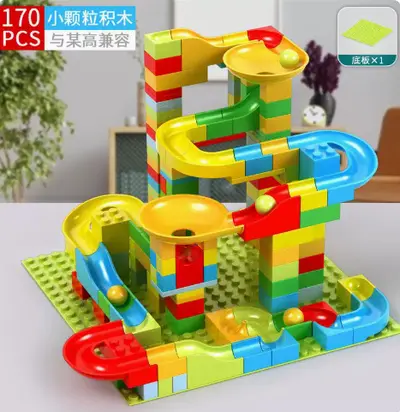 LEGO-Compatible Ball Run Building Blocks with Slide, Ages 3-6 Educational Toy - 7
