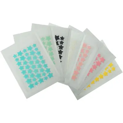 Hydrokolloid-Akne-Pflaster, 40 Stück, bunte Sternform, abdeckend, hautfreundlich, unsichtbar, atmungsaktiv, wasserfest, Großhandel aus Herstellerlagerbestand.