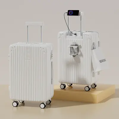 Silent universal wheeled new style double suitcase, 20 inch carry-on luggage, large capacity wheeled bag, coded 26 inch wedding suitcase. - 10