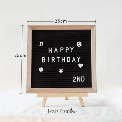 DIY Wooden Felt Message Board for Kids' Room with Plastic Letters and Numbers - 10