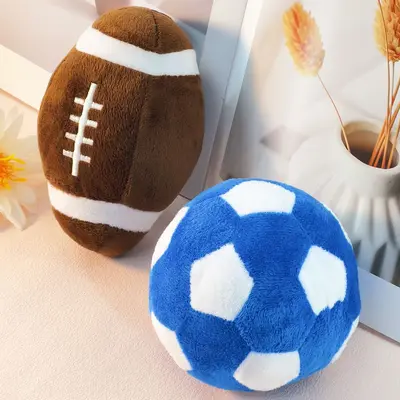 Football and Rugby Themed Interactive Dog Training Toy with Squeaker - 3