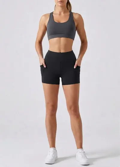 Kadın Spor Taytlı Şort, Hızlı Kuruyan, Elastik, Nefes Alabilen, Transparanlığa Karşı Korum - 7