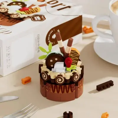 Brick Birthday Cake Building Blocks, Lego Compatible, for Girls - 12