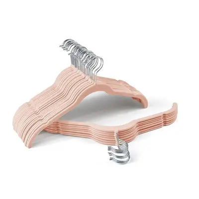 Women's Flocked Plastic Dress Hanger, Non-Slip and Seamless - 11