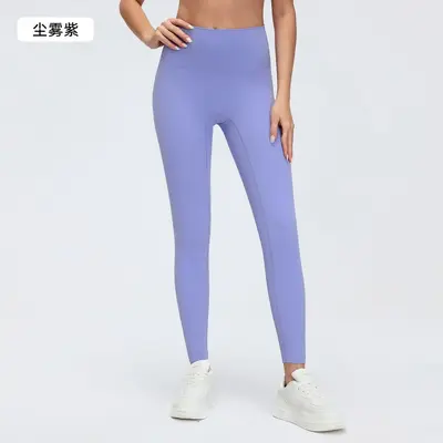 Seamless Bare-Feel Yoga Leggings, High Waist, Butt-Lifting, 3/4 Length - 7