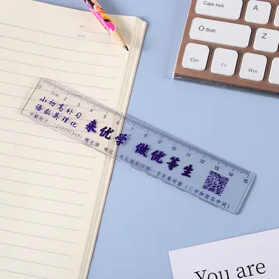 15 cm Plastic Straight Ruler, Multifunctional Black Scale School Ruler - 10