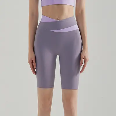 LAHN Yoga-Leggings, kontrastfarbig, hohe Taille, rot