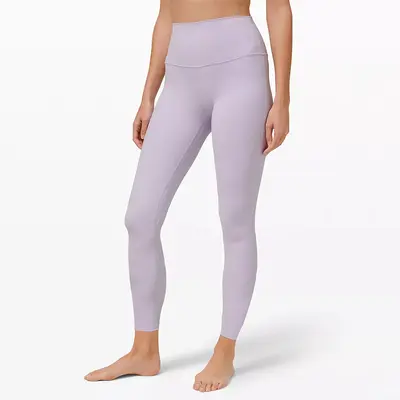 Damen-Yogahose mit hohem Bund, Lycra, gerauter Stoff - 12