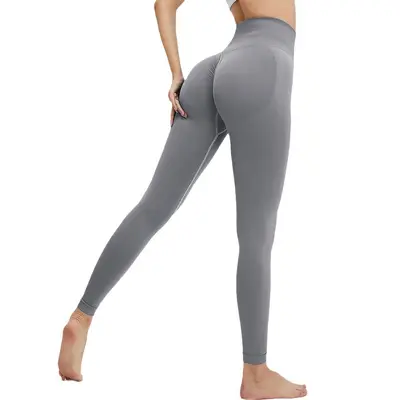 Peach Hip Seamless Yoga Leggings, High Stretch - 6