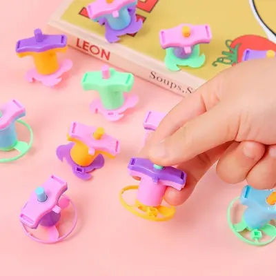 Bunter Kreisel mit Schussart, Drehspielzeug für Kinder - 6