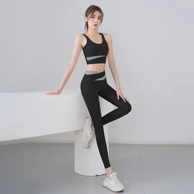 Women's Yoga Set with Bra and Vest, Quick-Dry Pilates Wear - 7
