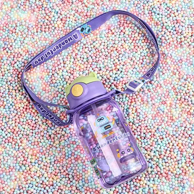 Douyin grenzüberschreitender Kinderbecher Amazon Cartoon-Bär Trinkflasche mit Griff Grundschüler Trinktasse mit Mundöffnung Kunststoff-Geschenkbecher