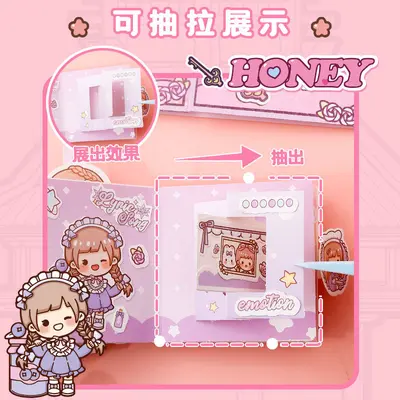 Children's Quiet Book for Girls Premium Handmade DIY Gift Cute Little Girl 3D Pop-up No-Cut Busy Book