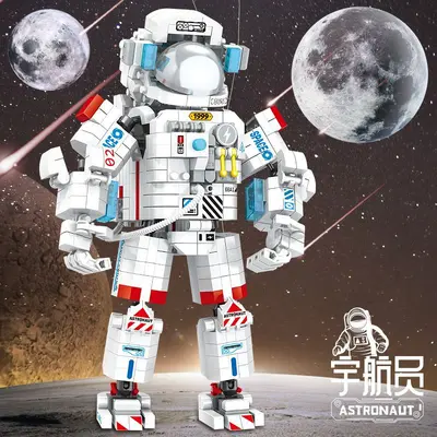 Astronaut Building Block Model Set, High-Difficulty Educational Assembly Toy for Boys