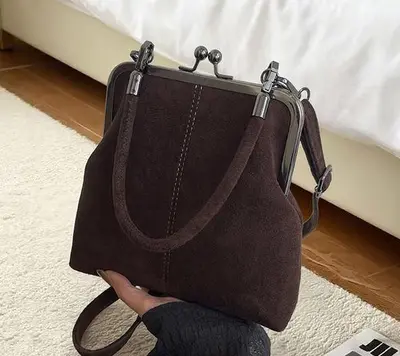 2026 Cross-Border Personalized Shell Mobile Phone Bag New Vintage Patchwork Shoulder Bag Clasp Top Handle Bag Single Shoulder Crossbody Bag - 11