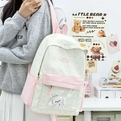 Süßer leichter Schulrucksack im japanischen Stil, großes Fassungsvermögen - 8