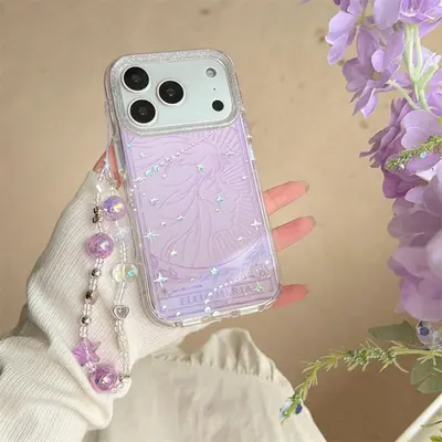 Vergoldete Handyhülle mit Kette für iPhone 16 Pro Max