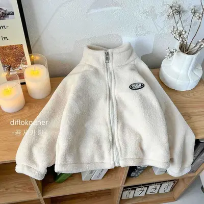 Kinder-Set: weiche warme Hose für Mädchen, Doppelseiten-Plüschpullover und Reißverschlussj - 11