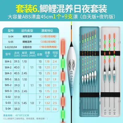 Day and Night Fishing Float Set, High Sensitivity, With Box - 11