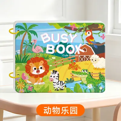 Quiet book with DIY stickers for early learning and logic development