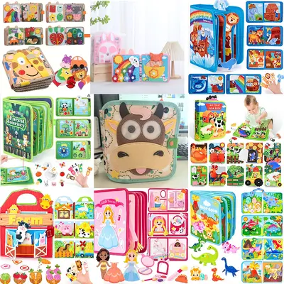 Montessori Keçe Bez Sessiz Kitap Gökkuşağı 3D Stereo Erken Eğitim