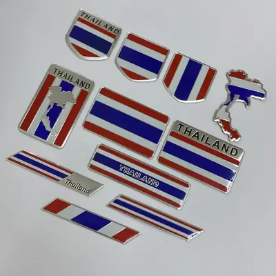 3D-Thailand-Flaggen-Emblem aus Aluminiumlegierung für Autokarosserie