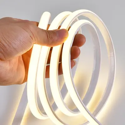 LED-Streifen 220V wasserdicht selbstklebend superhell weiches Lichtband für Wohnzimmer Decke Atmosphäre RGB COB Außen Linearleuchte