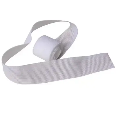 Oluklu Elastik Bant, 8 İplik, Siyah Beyaz, Elastan Polyester Bel Lastiği - 6