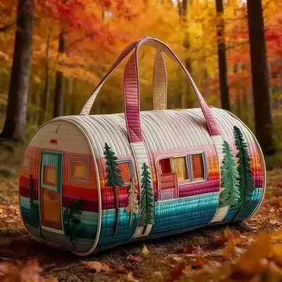 Gesteppte Reisetasche mit 3D-Druck - 9