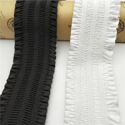 Bel lastiği, fırfırlı kenarlı, dantel desenlі, pileli