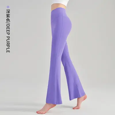 Women's High-Waist Butt-Lifting Bare-Feel Yoga Flare Pants, Slim Fit - 10