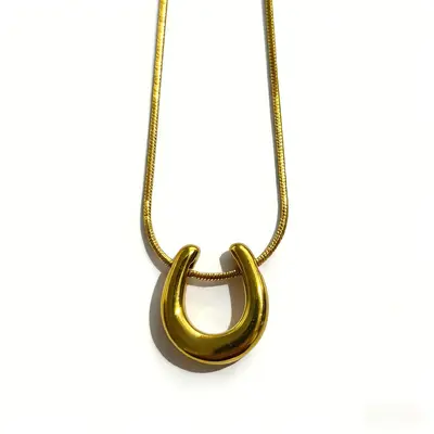 Titanstahl-Hufeisen-Anhänger, farbecht, luxuriöses Nischendesign - 7