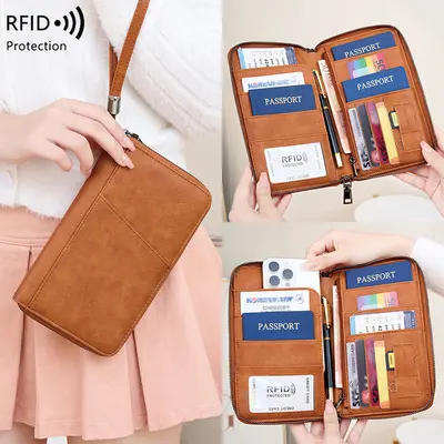 RFID passport wallet, large capacity - 4
